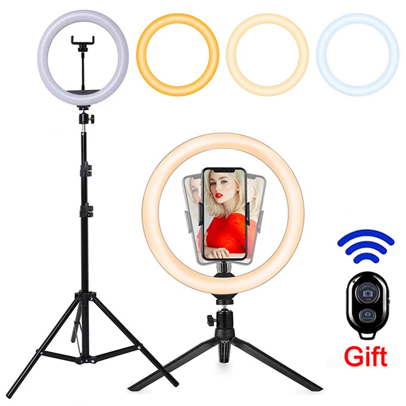 Photography Lighting Set Up - 16/26/33 センチメートル LED 自撮りリング照明ライト調光可能な写真撮影 Bluetooth リモコン付き