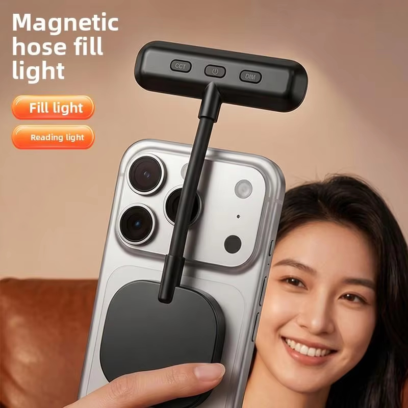 Photography Lighting Handheld - 磁気式携帯電話用フィルライト、3色ポータブルミニハンドヘルドビューティーライト、写真、ビデオ、読書、画面の目の保護に