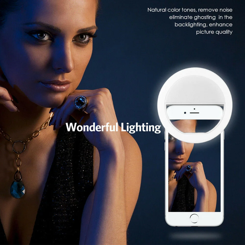 充電式クリップオン自撮りリングライト 3段階調節可能 ポータ - Photography Lighting Handheld のレビューと価格