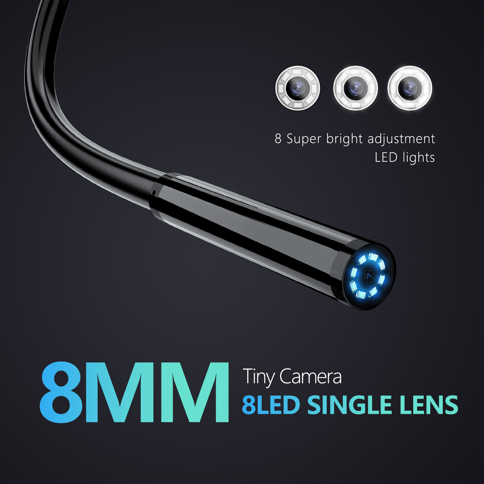 工業用内視鏡カメラ 8mm プローブ 1080P HD ボア - Photography Lighting Diagram のレビューと価格