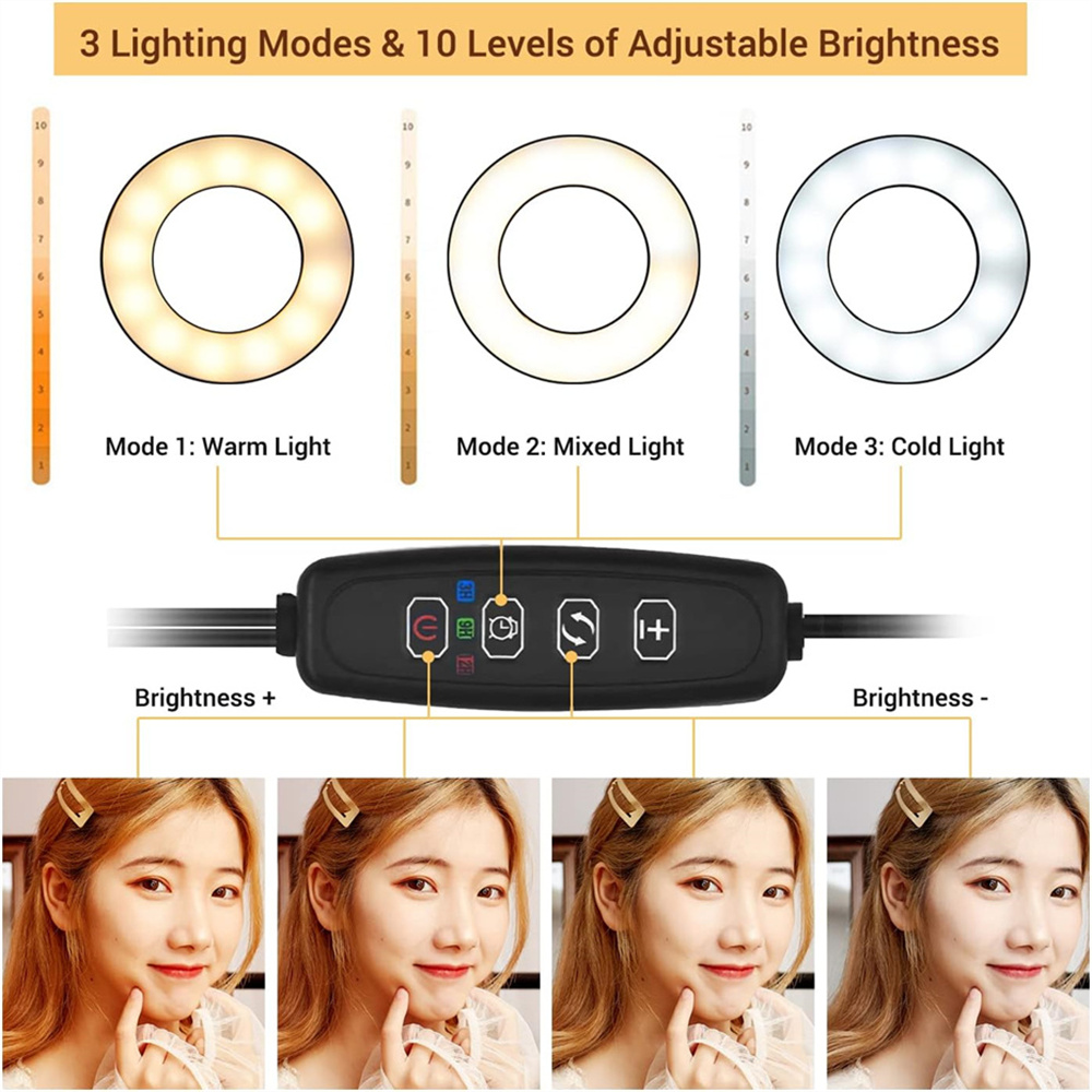 自撮りリングライト付きユニバーサルフレキシブル携帯電話ホルダ - Photography Lighting Set Up のレビューと価格