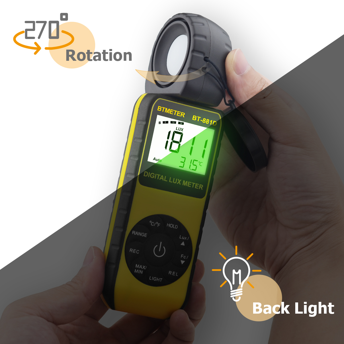 デジタル照度計 400,000 ルクス ハンドヘルド照度計照 - Photography Lighting Handheld のレビューと価格
