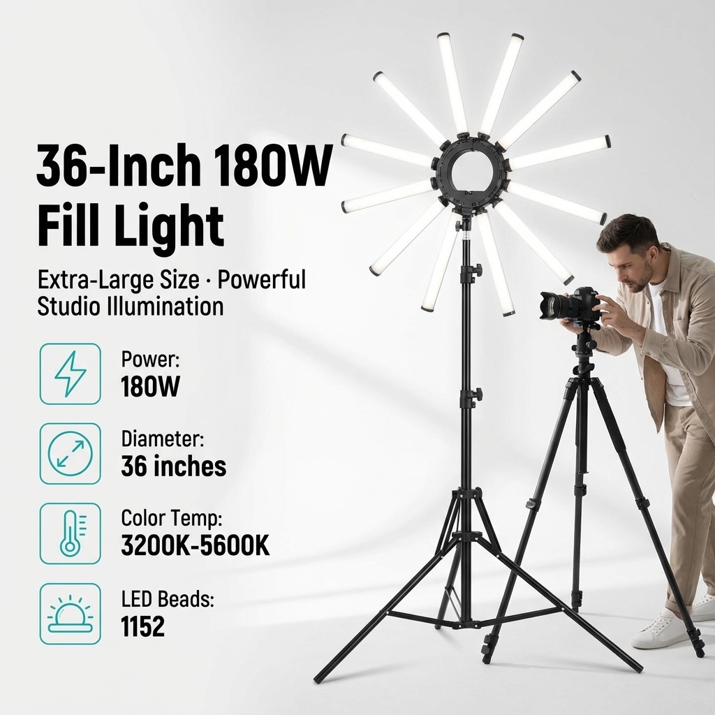 12アームマルチチューブ写真撮影照明キット 180W大型LE - Photography Lighting For Studio のレビューと価格
