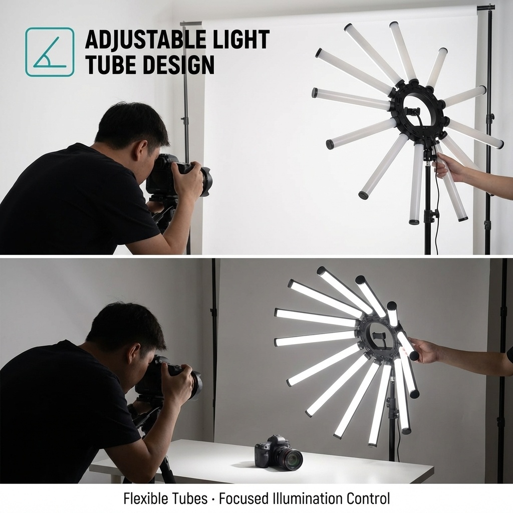 12アームマルチチューブ写真撮影照明キット 180W大型LE - Photography Lighting For Studio のレビューと価格