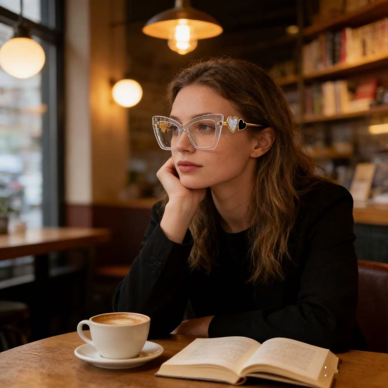 女性のためのファッションメガネ、フラットミラーキャットアイグ - Lighting Glass Photography のレビューと価格