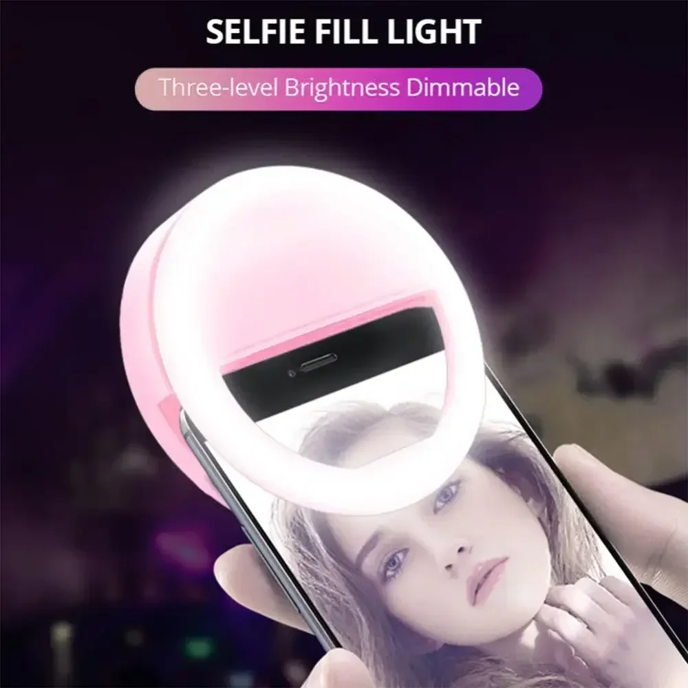 LED Selfie リングライト携帯電話クリップオンランプ - Photography Lighting Circle のレビューと価格